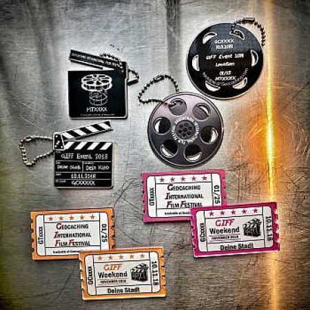 "GIFF Metal Tags - Filmklappe" Veranstalterpaket ab 10 Stück